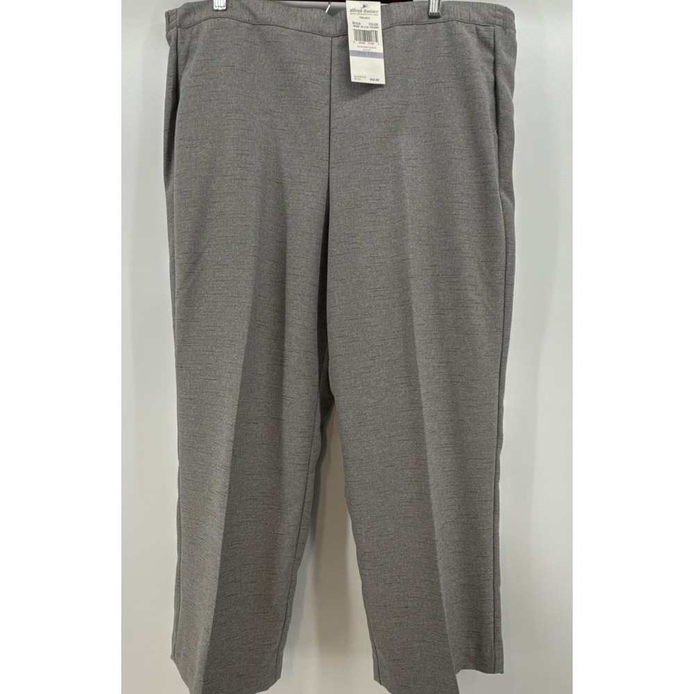 Womans Alfred‎ Dunner Gray Elastic Waist Pants, Size 18P,  NWT